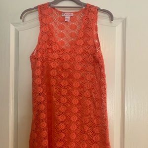 Pacific Beach coral lace cover up size M